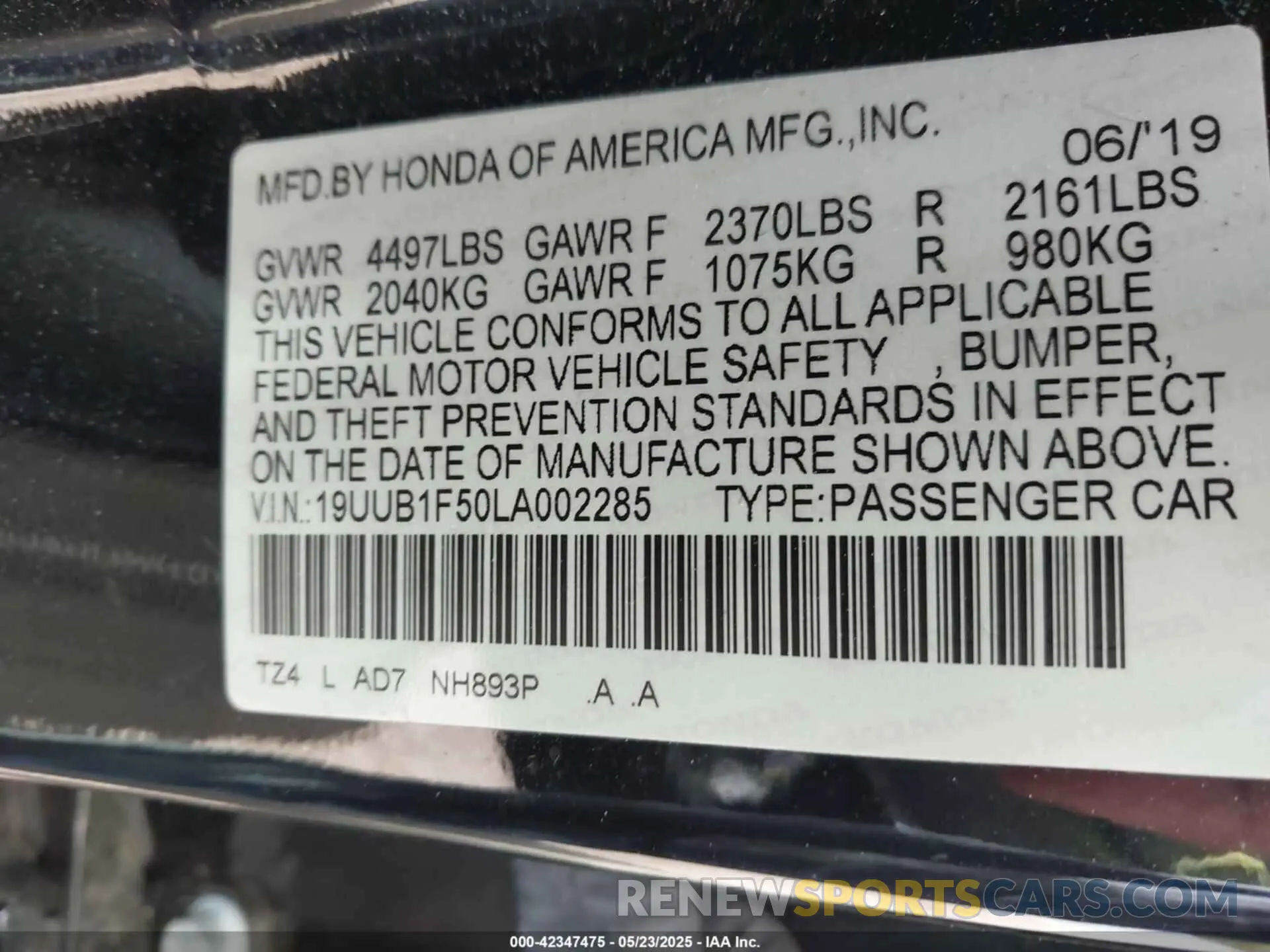 9 Photograph of a damaged car 19UUB1F50LA002285 ACURA TLX 2020