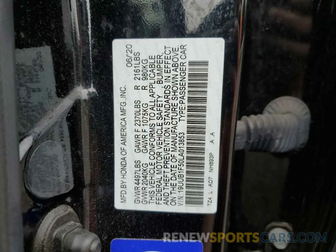 13 Photograph of a damaged car 19UUB1F50LA013853 ACURA TLX 2020