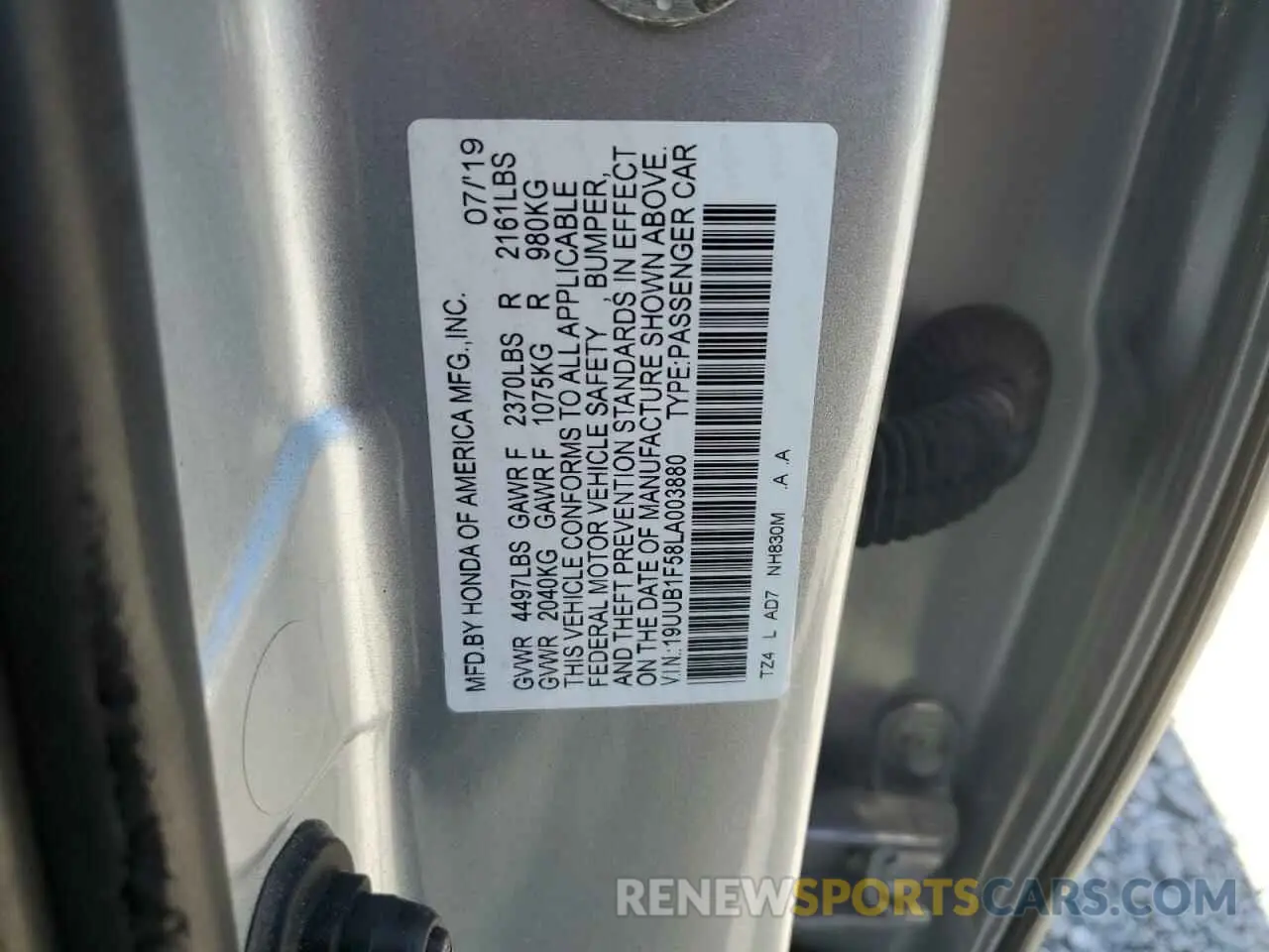 12 Фотография поврежденного автомобиля 19UUB1F58LA003880 ACURA TLX 2020
