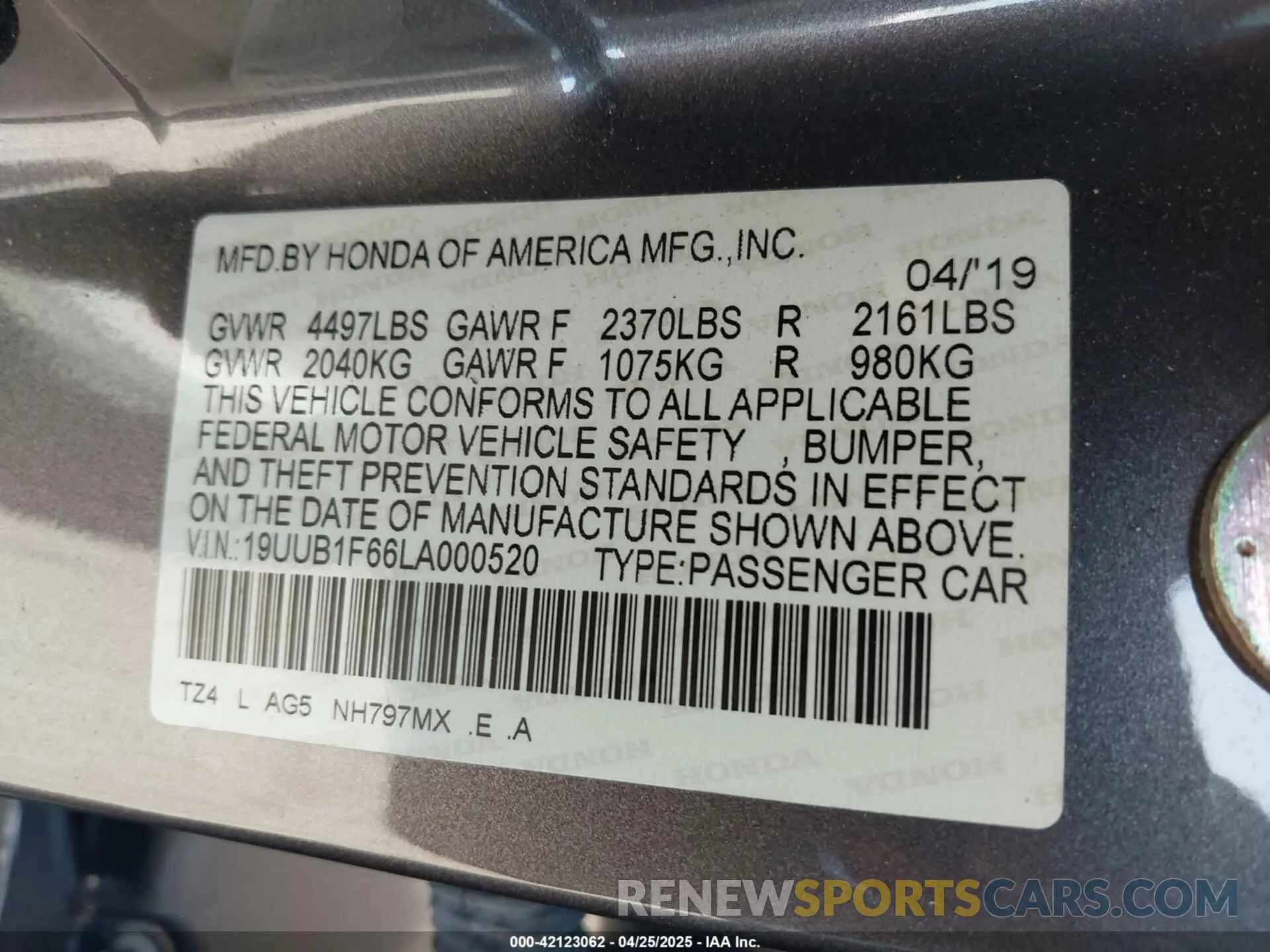 9 Фотография поврежденного автомобиля 19UUB1F66LA000520 ACURA TLX 2020