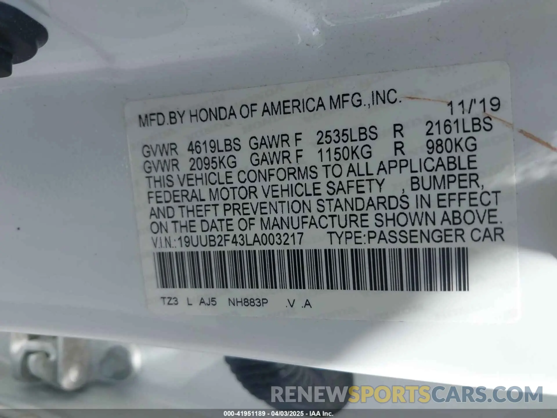 9 Photograph of a damaged car 19UUB2F43LA003217 ACURA TLX 2020