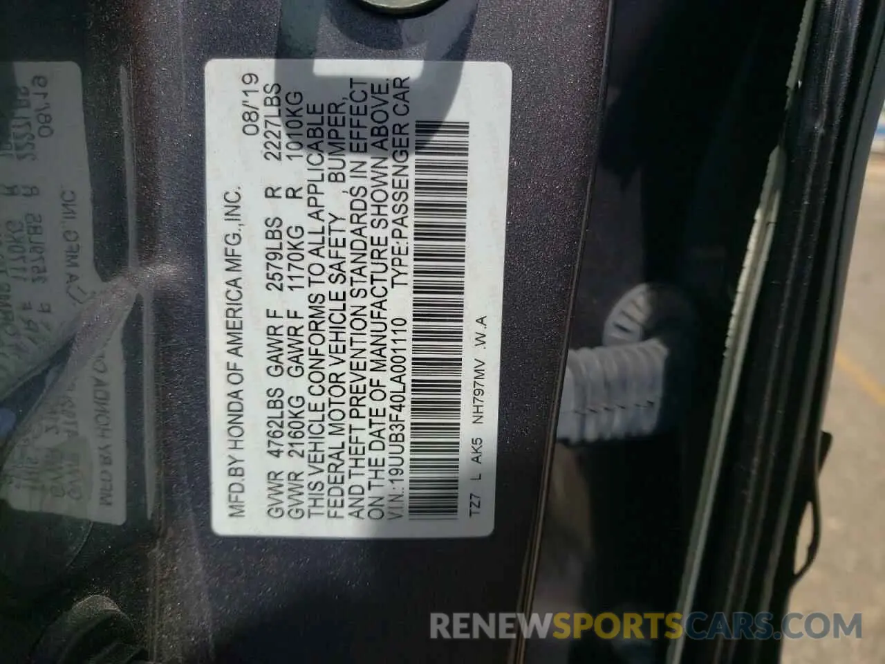 12 Photograph of a damaged car 19UUB3F40LA001110 ACURA TLX 2020