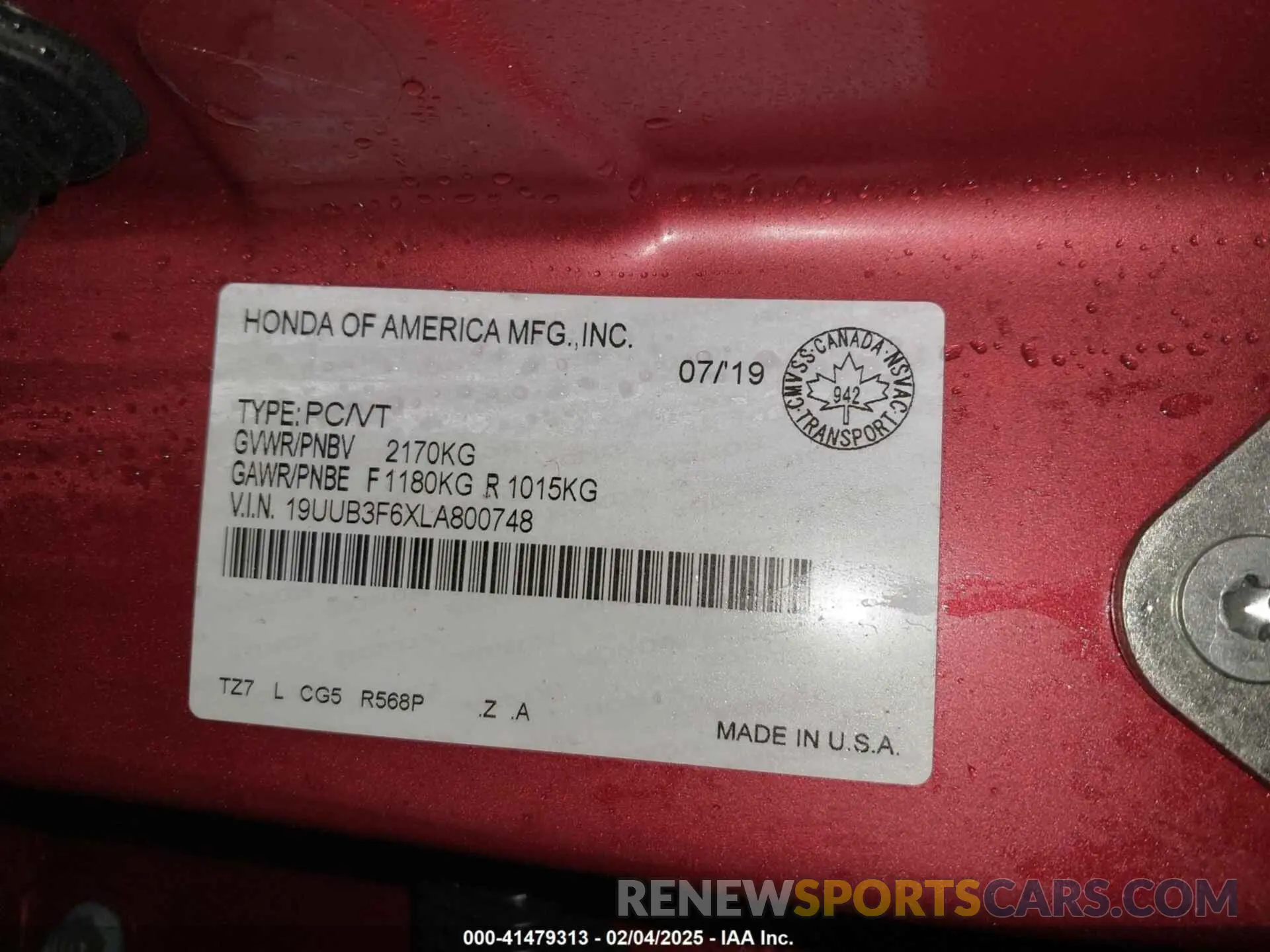 9 Photograph of a damaged car 19UUB3F6XLA800748 ACURA TLX 2020