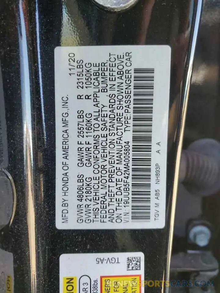 12 Photograph of a damaged car 19UUB5F42MA005804 ACURA TLX 2021