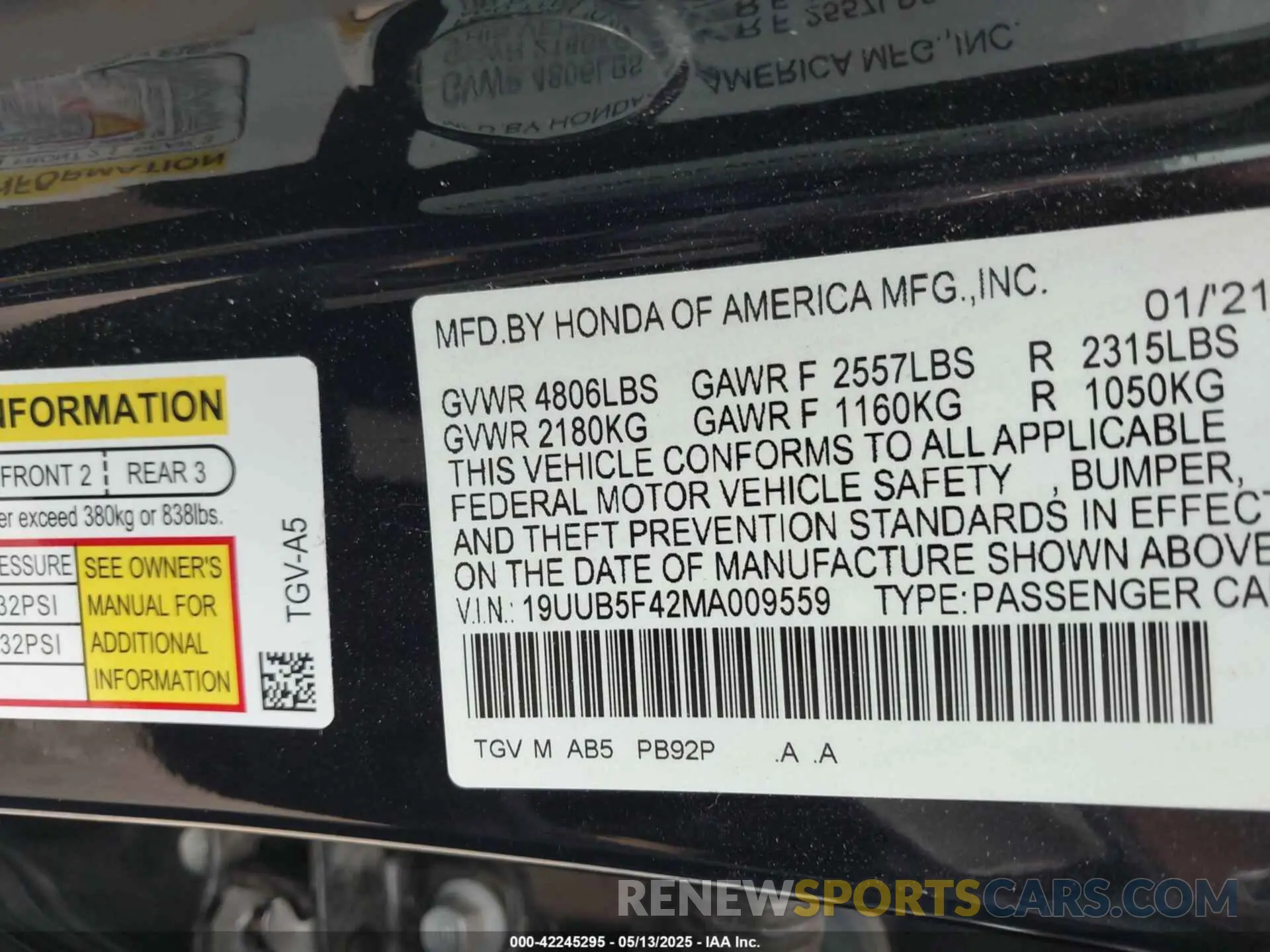9 Photograph of a damaged car 19UUB5F42MA009559 ACURA TLX 2021