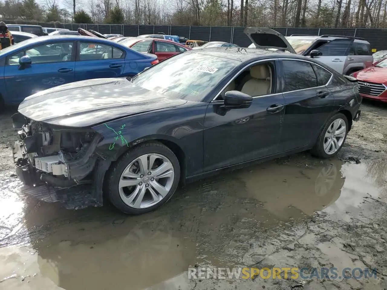 1 Photograph of a damaged car 19UUB5F42MA014759 ACURA TLX 2021