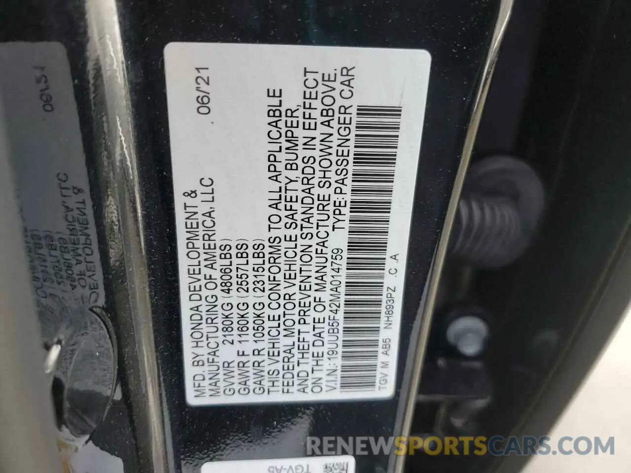 12 Photograph of a damaged car 19UUB5F42MA014759 ACURA TLX 2021