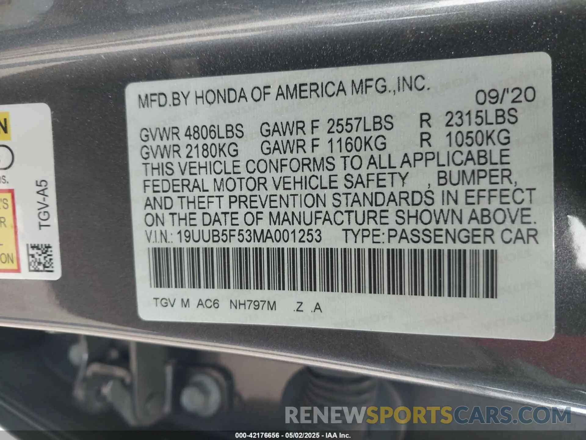 9 Photograph of a damaged car 19UUB5F53MA001253 ACURA TLX 2021