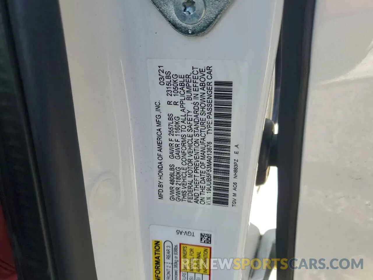 12 Photograph of a damaged car 19UUB5F53MA013676 ACURA TLX 2021