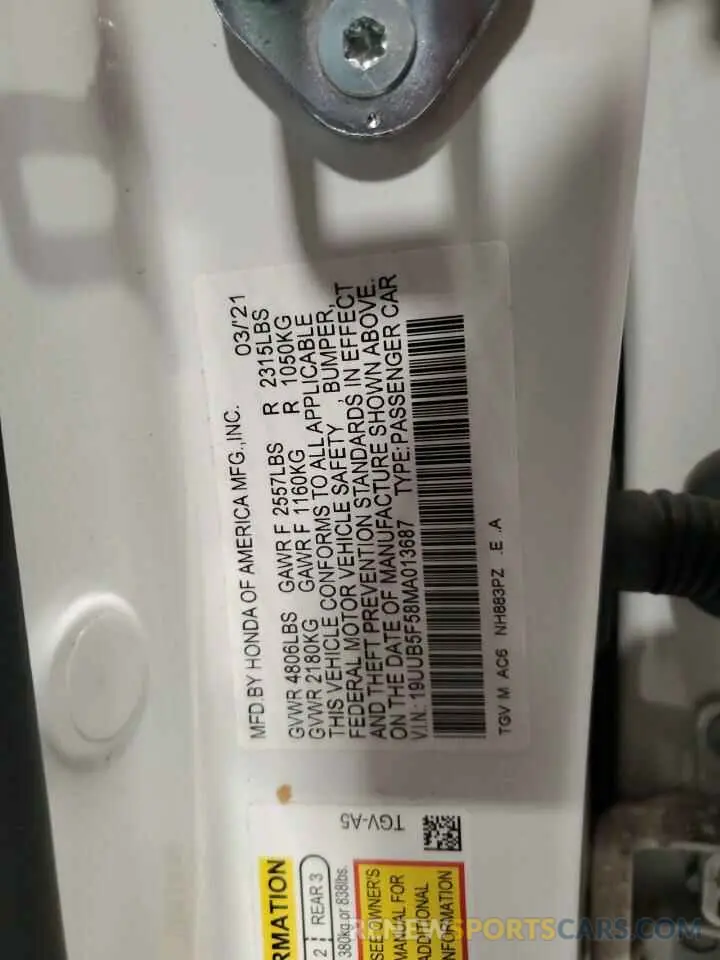 12 Photograph of a damaged car 19UUB5F58MA013687 ACURA TLX 2021
