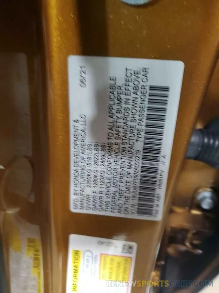 12 Фотография поврежденного автомобиля 19UUB7F09MA000219 ACURA TLX 2021