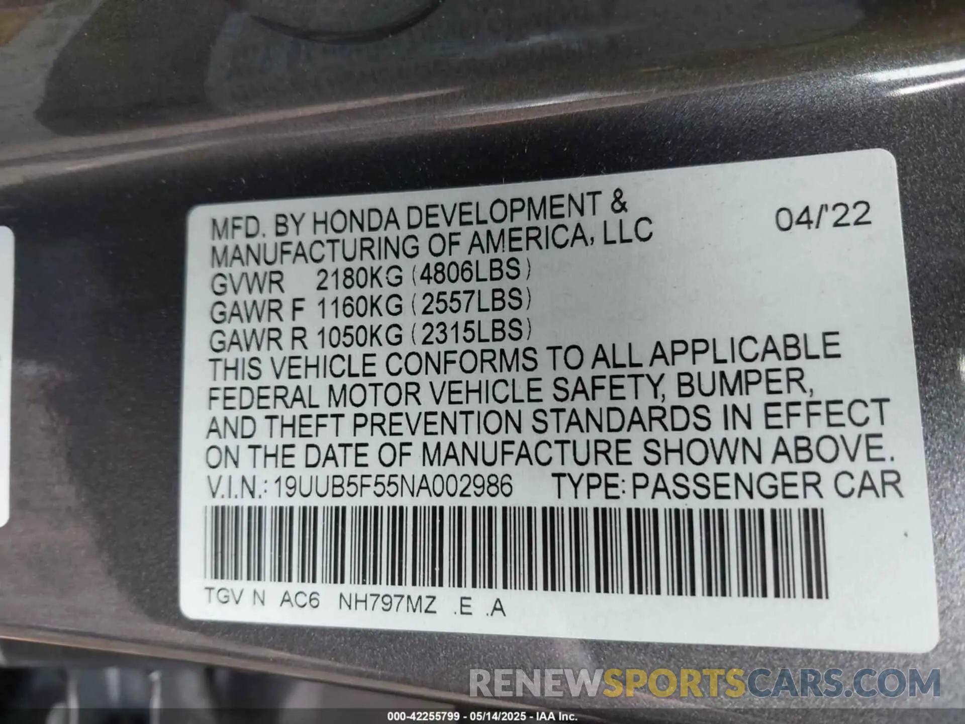 9 Photograph of a damaged car 19UUB5F55NA002986 ACURA TLX 2022