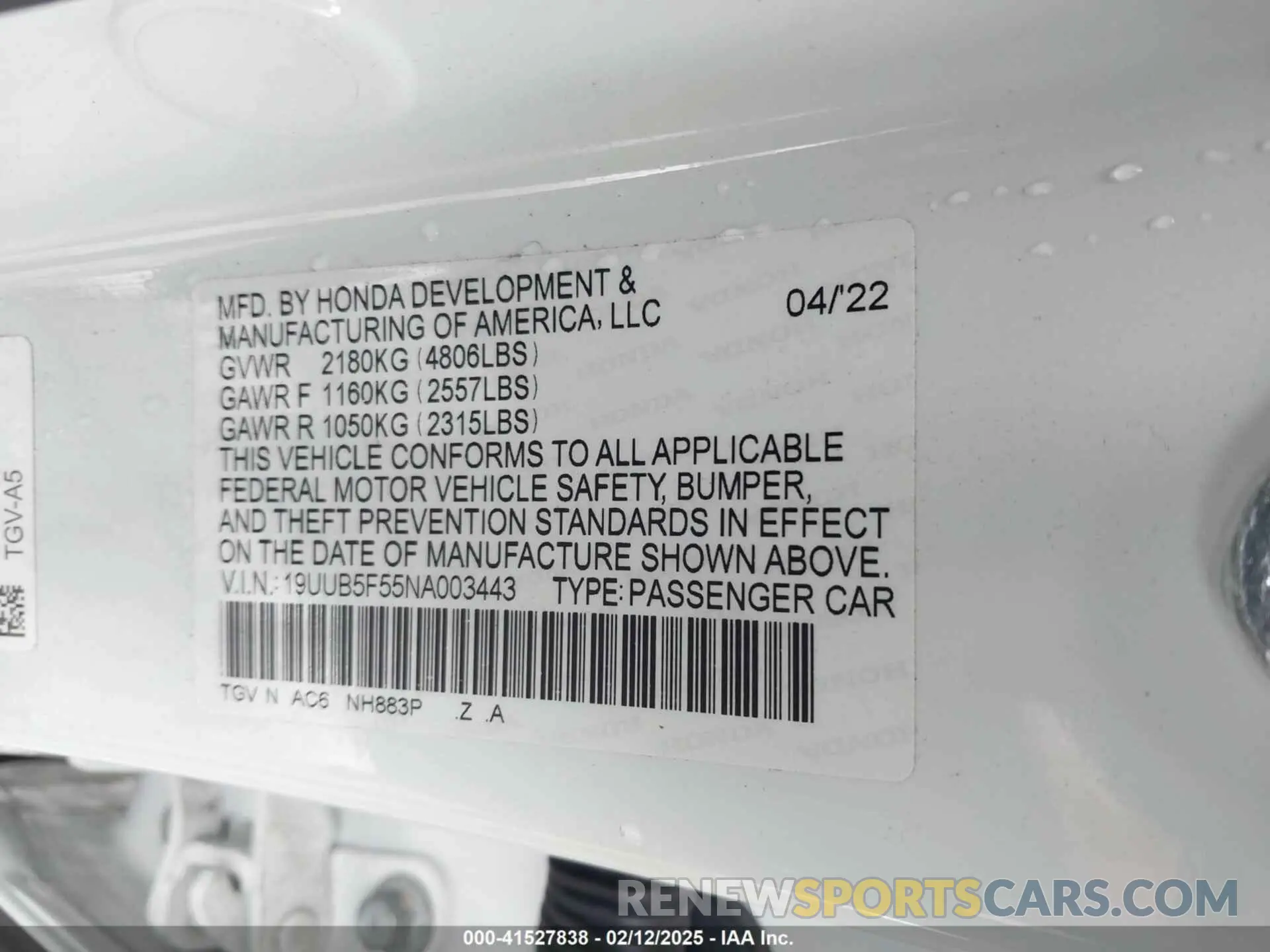 9 Photograph of a damaged car 19UUB5F55NA003443 ACURA TLX 2022