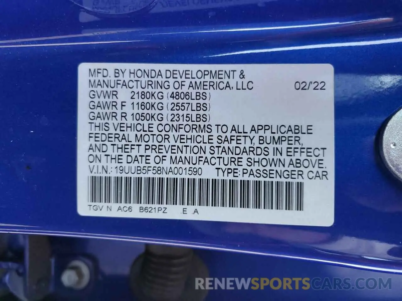 14 Photograph of a damaged car 19UUB5F58NA001590 ACURA TLX 2022
