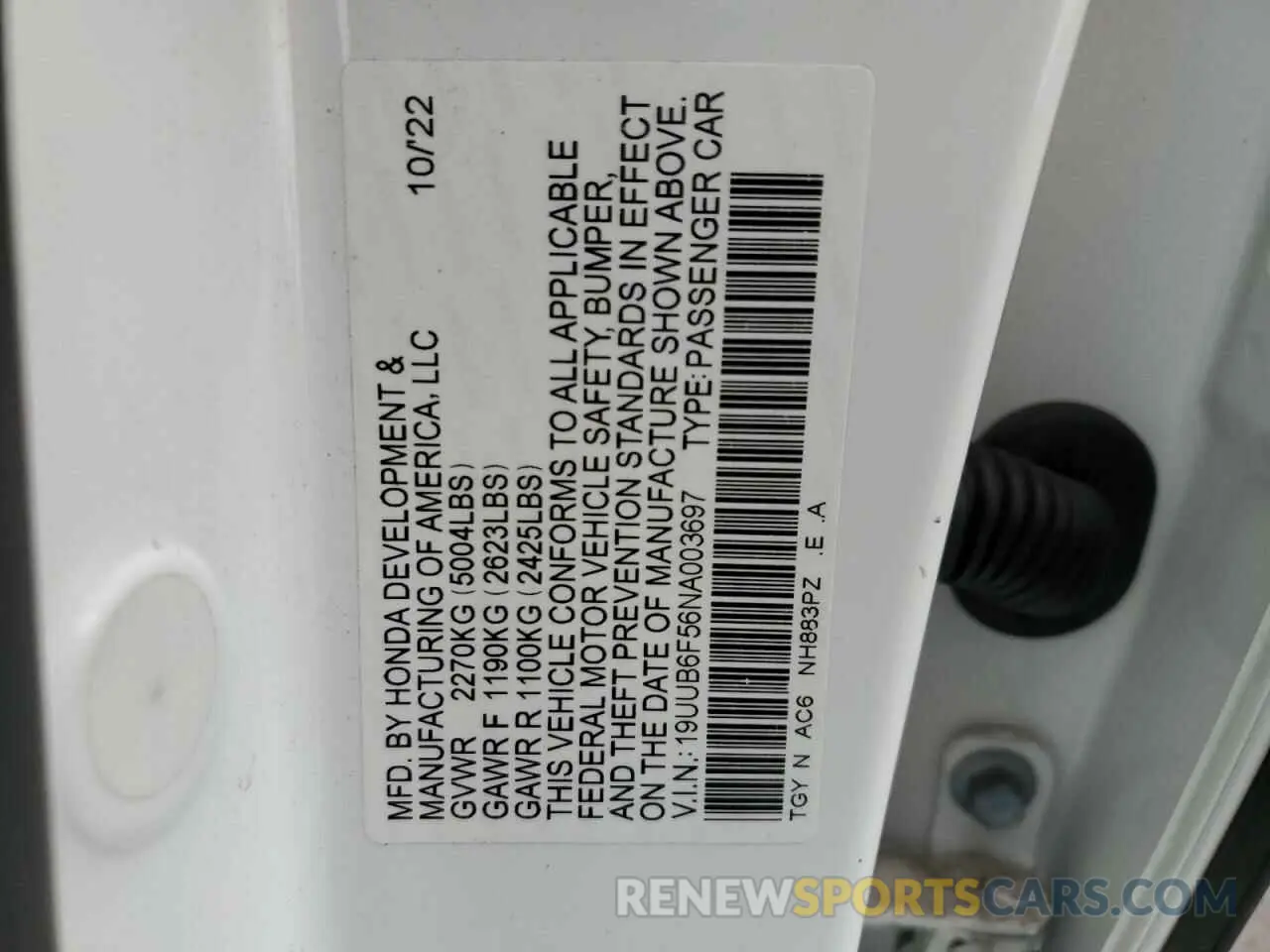 12 Фотография поврежденного автомобиля 19UUB6F56NA003697 ACURA TLX 2022