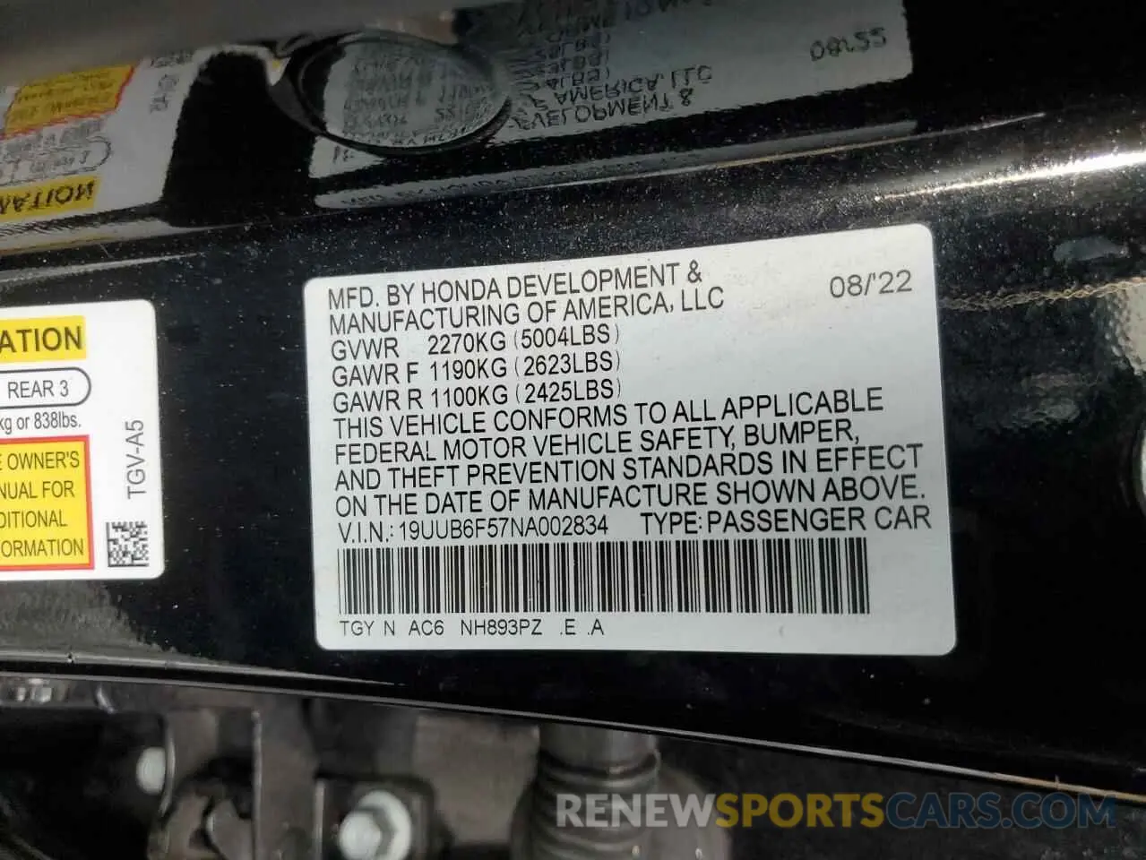 14 Photograph of a damaged car 19UUB6F57NA002834 ACURA TLX 2022