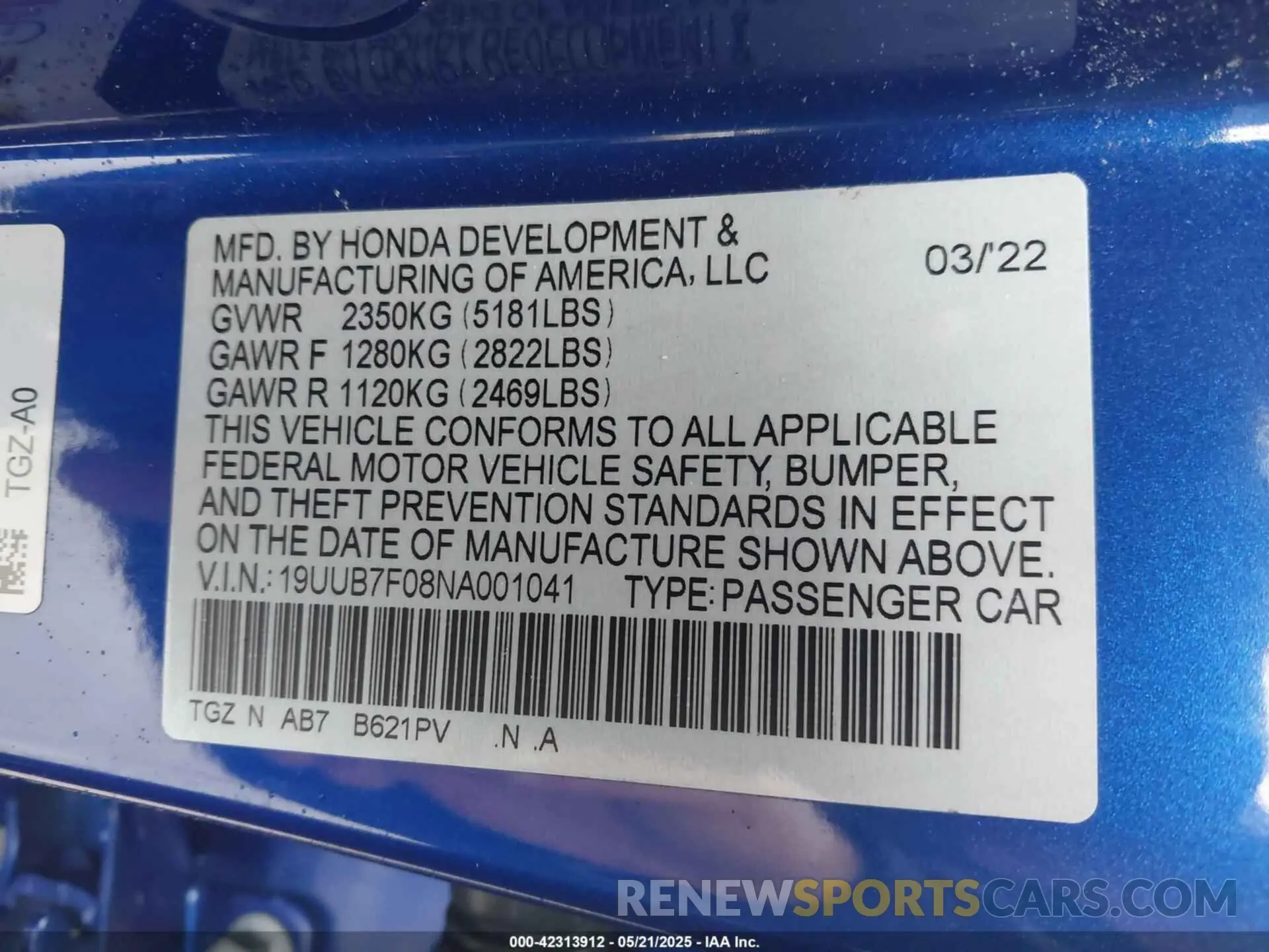 9 Photograph of a damaged car 19UUB7F08NA001041 ACURA TLX 2022