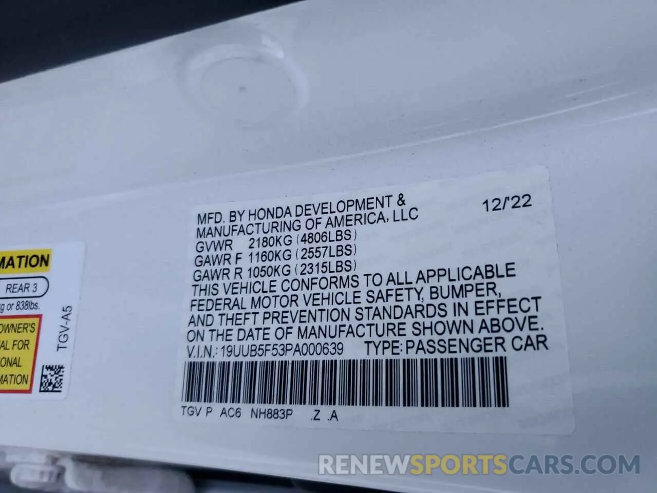 12 Фотография поврежденного автомобиля 19UUB5F53PA000639 ACURA TLX 2023
