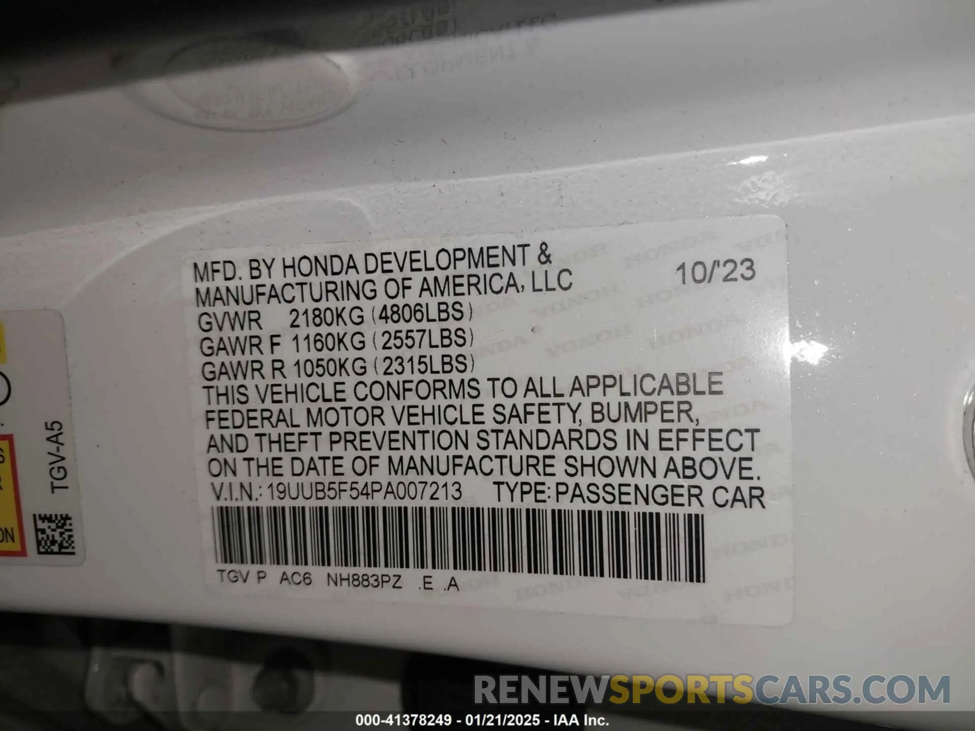 9 Photograph of a damaged car 19UUB5F54PA007213 ACURA TLX 2023