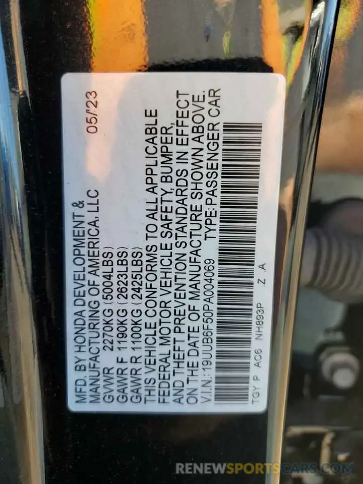 13 Фотография поврежденного автомобиля 19UUB6F50PA004069 ACURA TLX 2023
