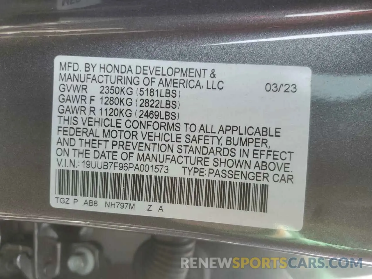 12 Фотография поврежденного автомобиля 19UUB7F96PA001573 ACURA TLX 2023