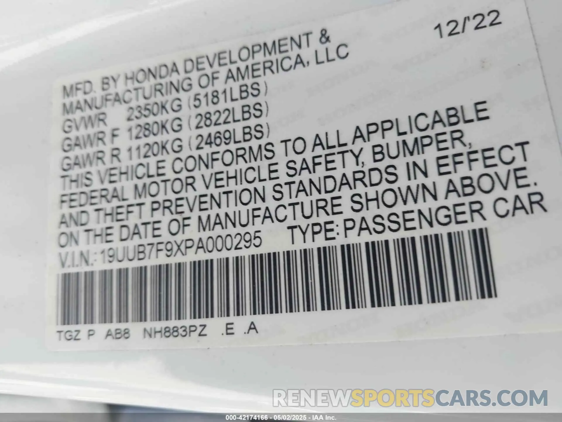 9 Photograph of a damaged car 19UUB7F9XPA000295 ACURA TLX 2023