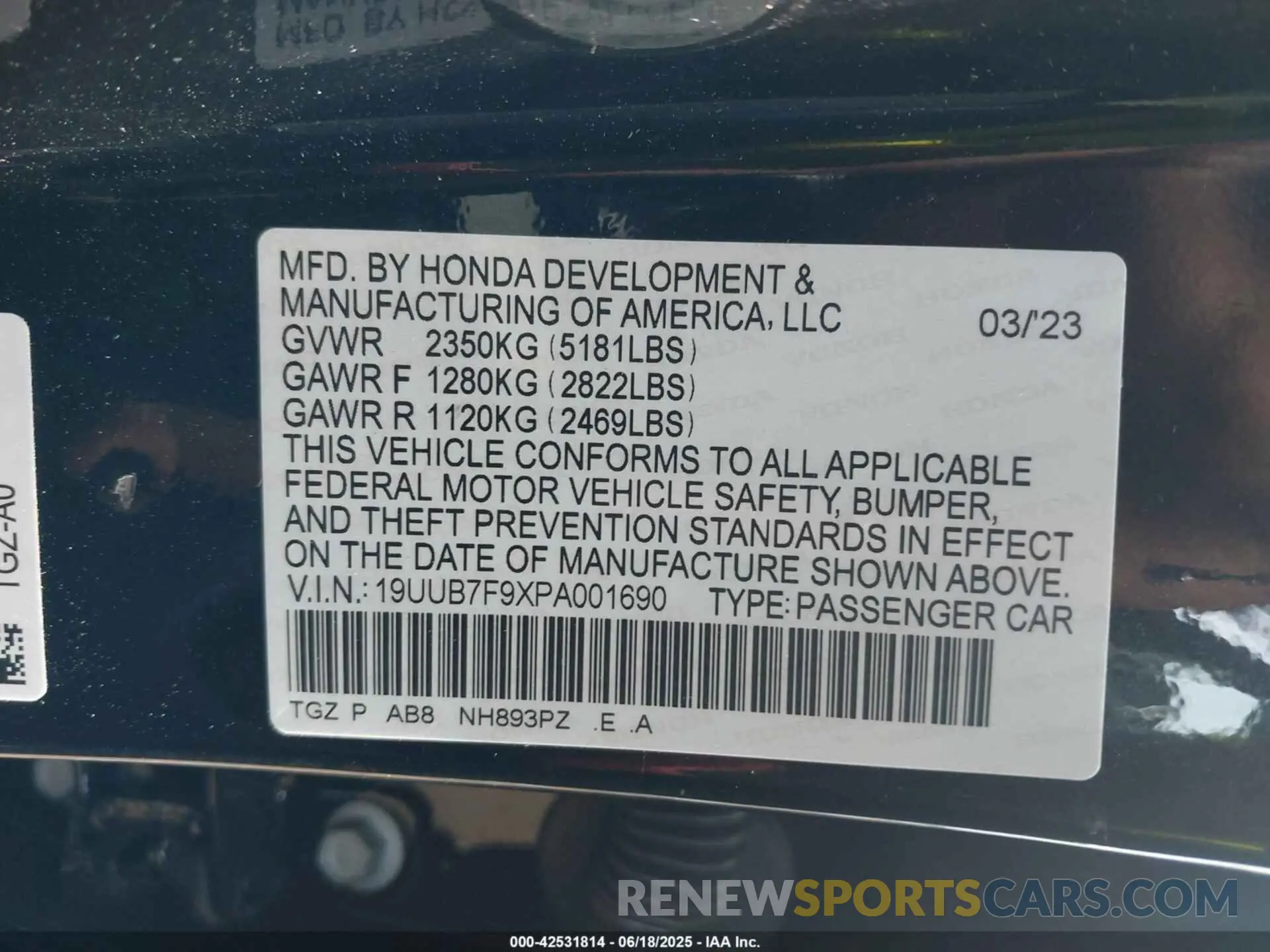 9 Photograph of a damaged car 19UUB7F9XPA001690 ACURA TLX 2023