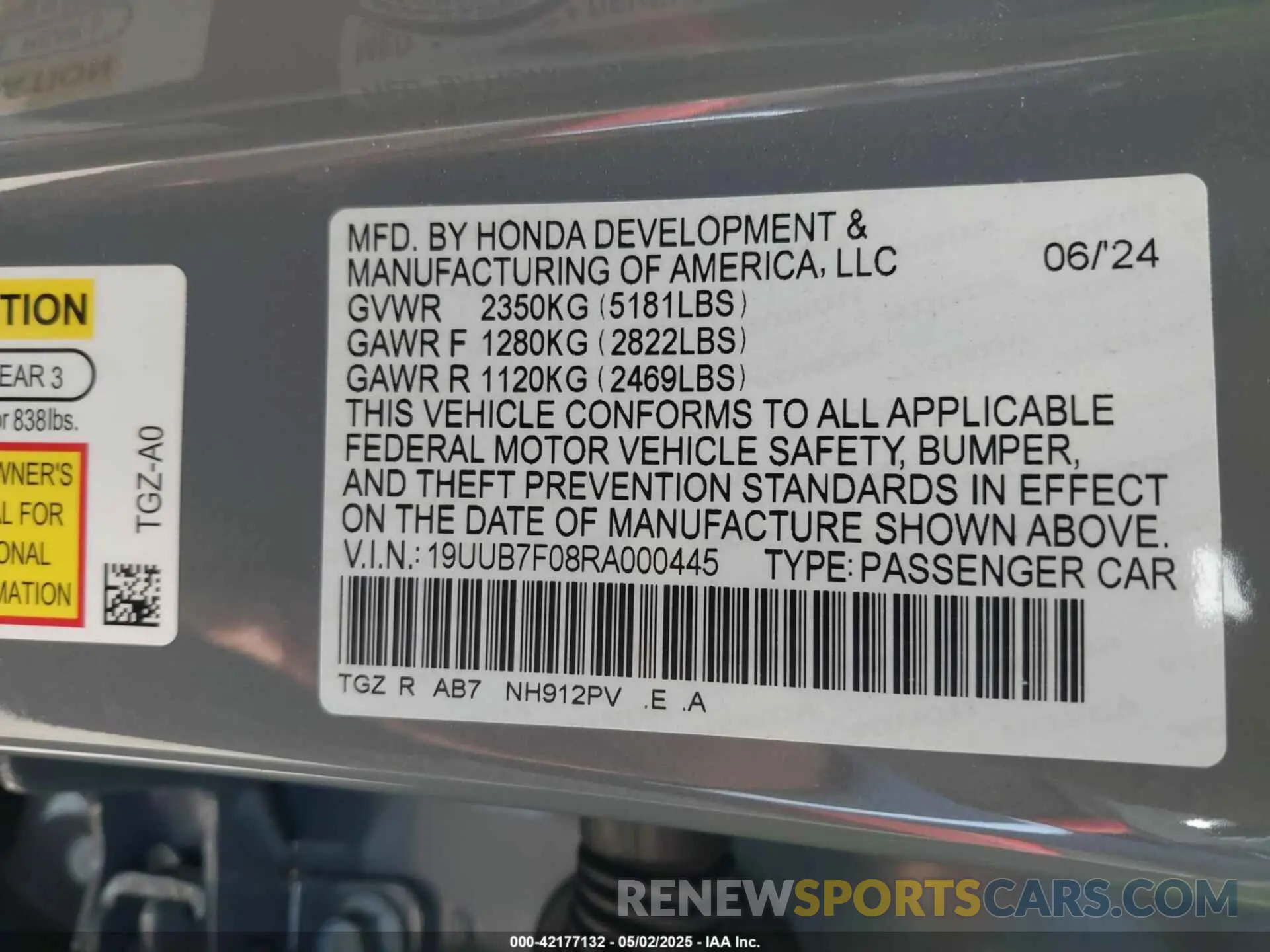 9 Photograph of a damaged car 19UUB7F08RA000445 ACURA TLX 2024