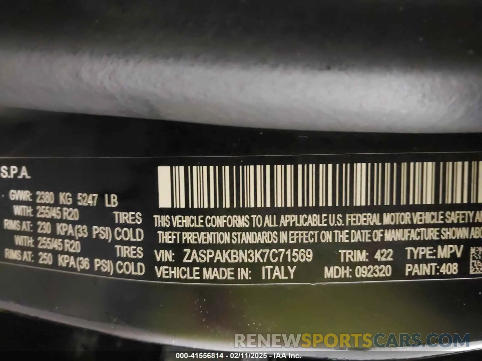 9 Photograph of a damaged car ZASPAKBN3K7C71569 ALFA ROMEO STELVIO 2019