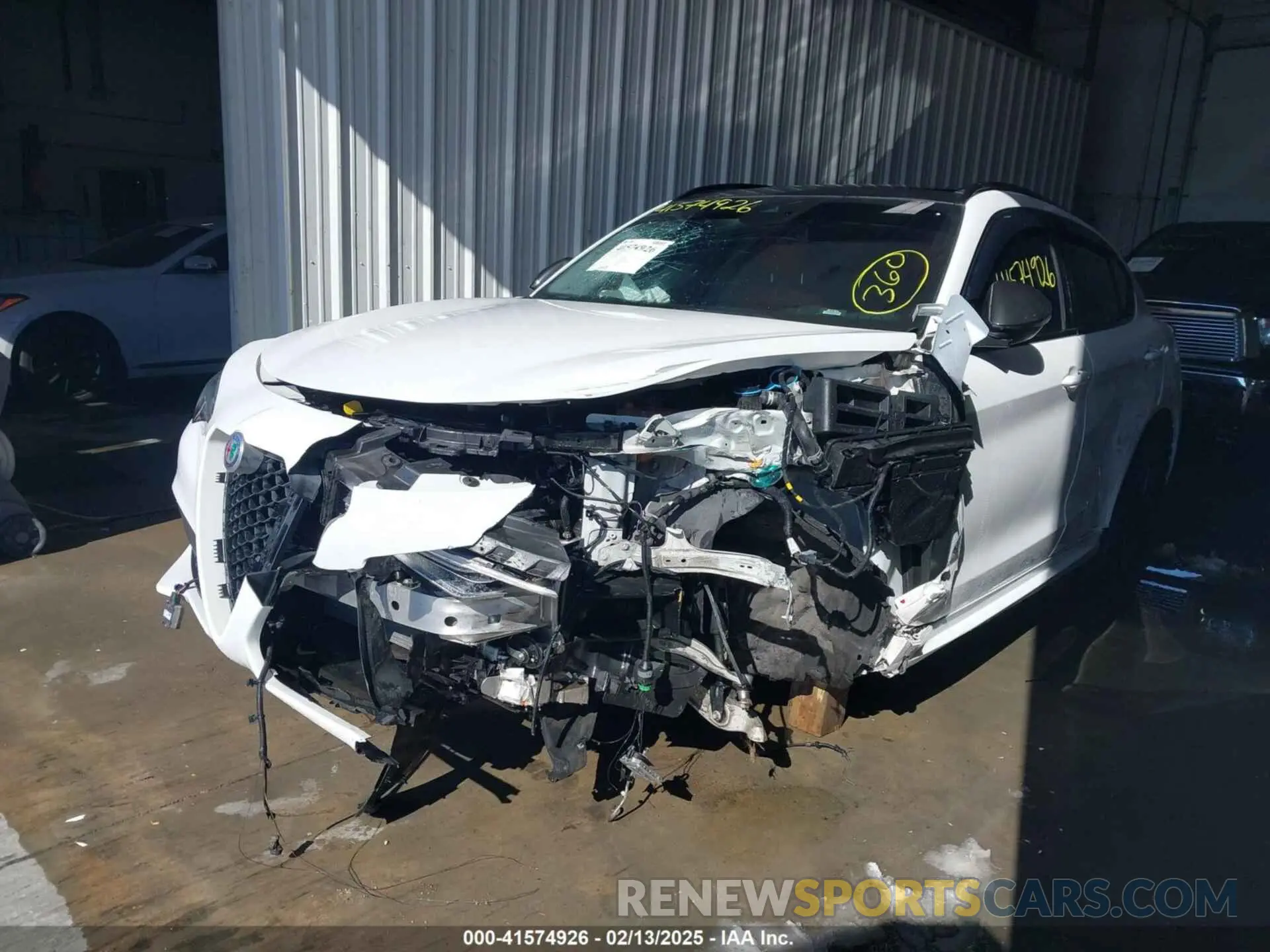 2 Photograph of a damaged car ZASPAJAN8M7D15239 ALFA ROMEO STELVIO 2021