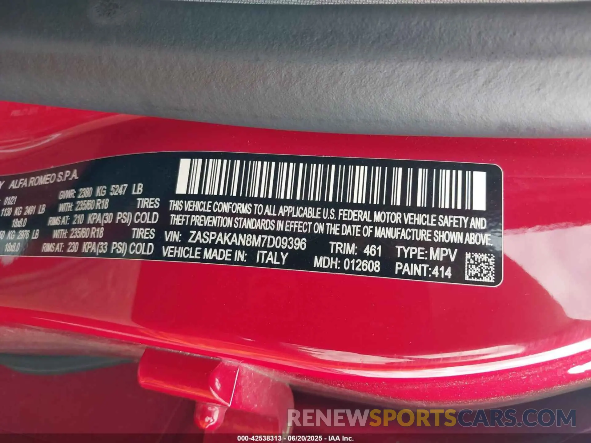 9 Photograph of a damaged car ZASPAKAN8M7D09396 ALFA ROMEO STELVIO 2021