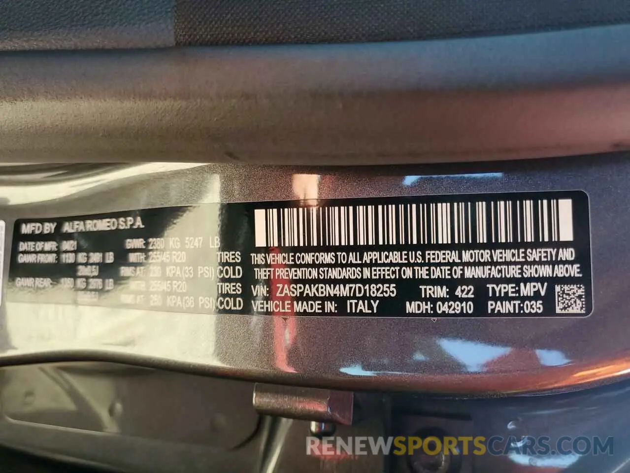 13 Фотография поврежденного автомобиля ZASPAKBN4M7D18255 ALFA ROMEO STELVIO 2021