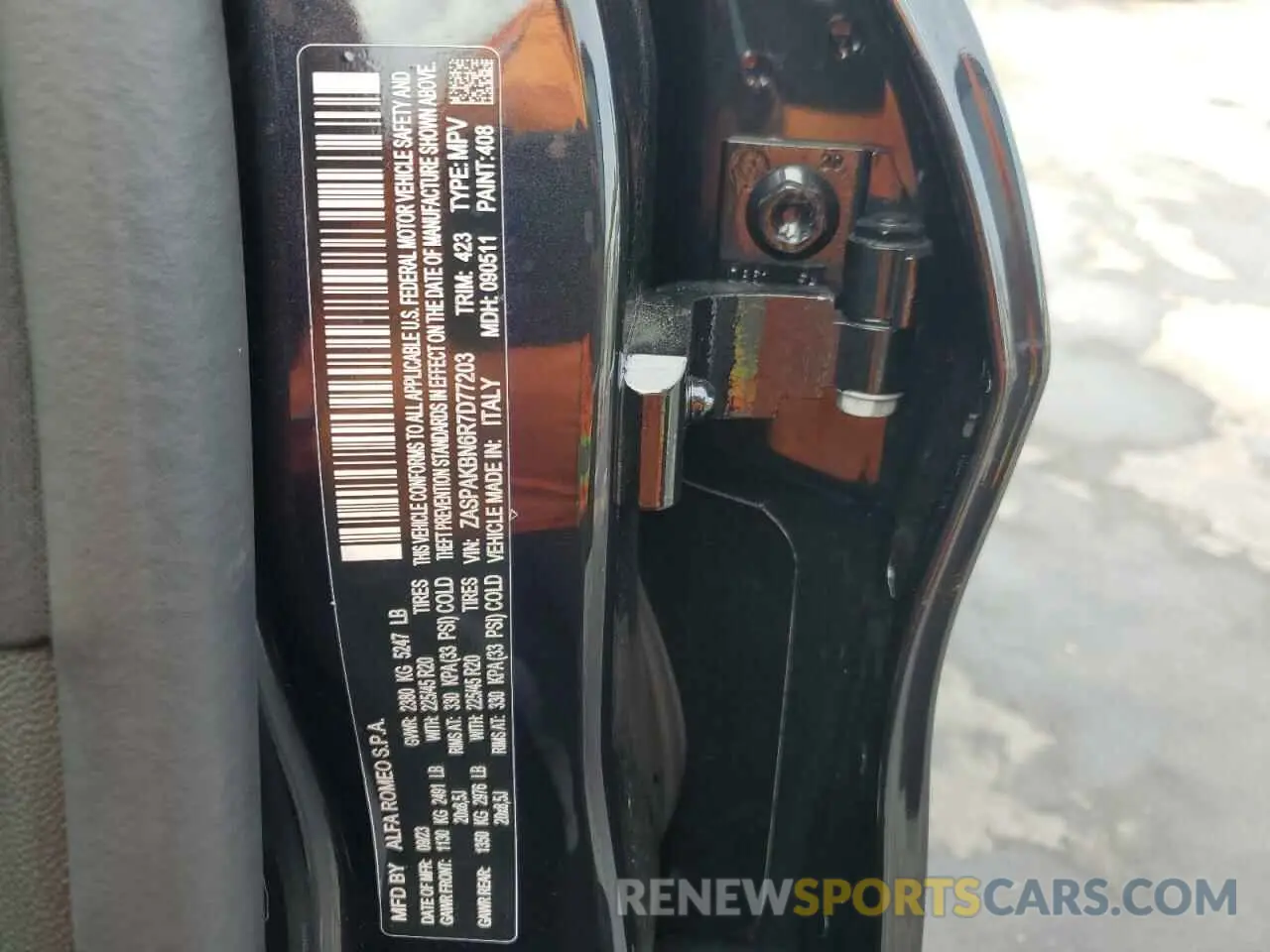 15 Photograph of a damaged car ZASPAKBN6R7D77203 ALFA ROMEO STELVIO 2024