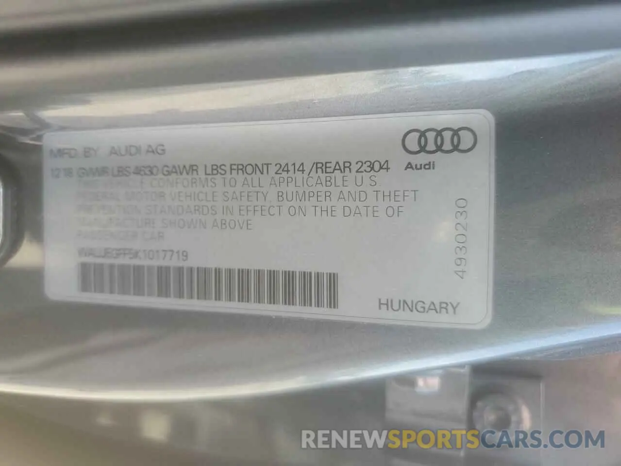 12 Фотография поврежденного автомобиля WAUJEGFF5K1017719 AUDI A3 2019