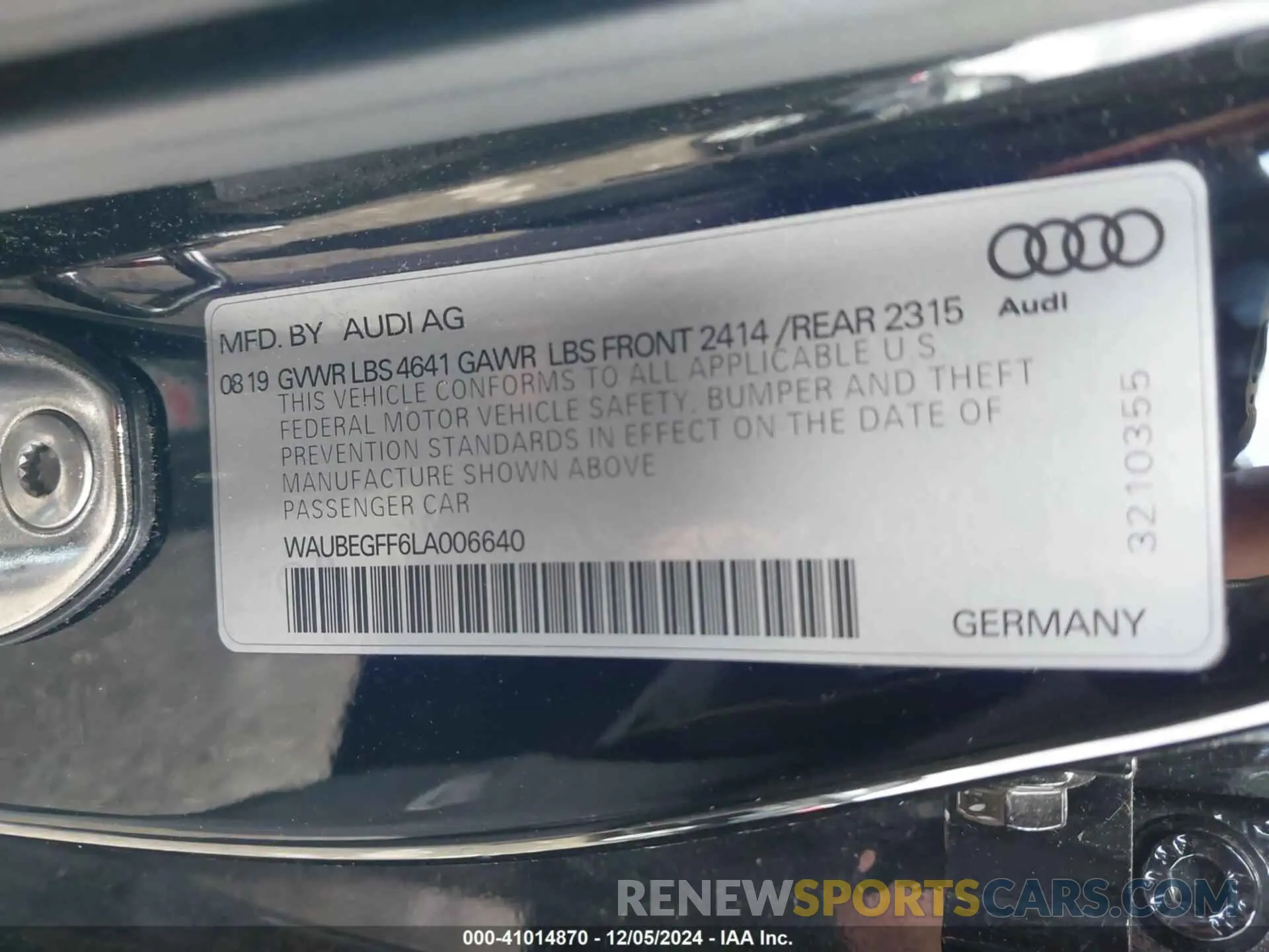 9 Фотография поврежденного автомобиля WAUBEGFF6LA006640 AUDI A3 2020