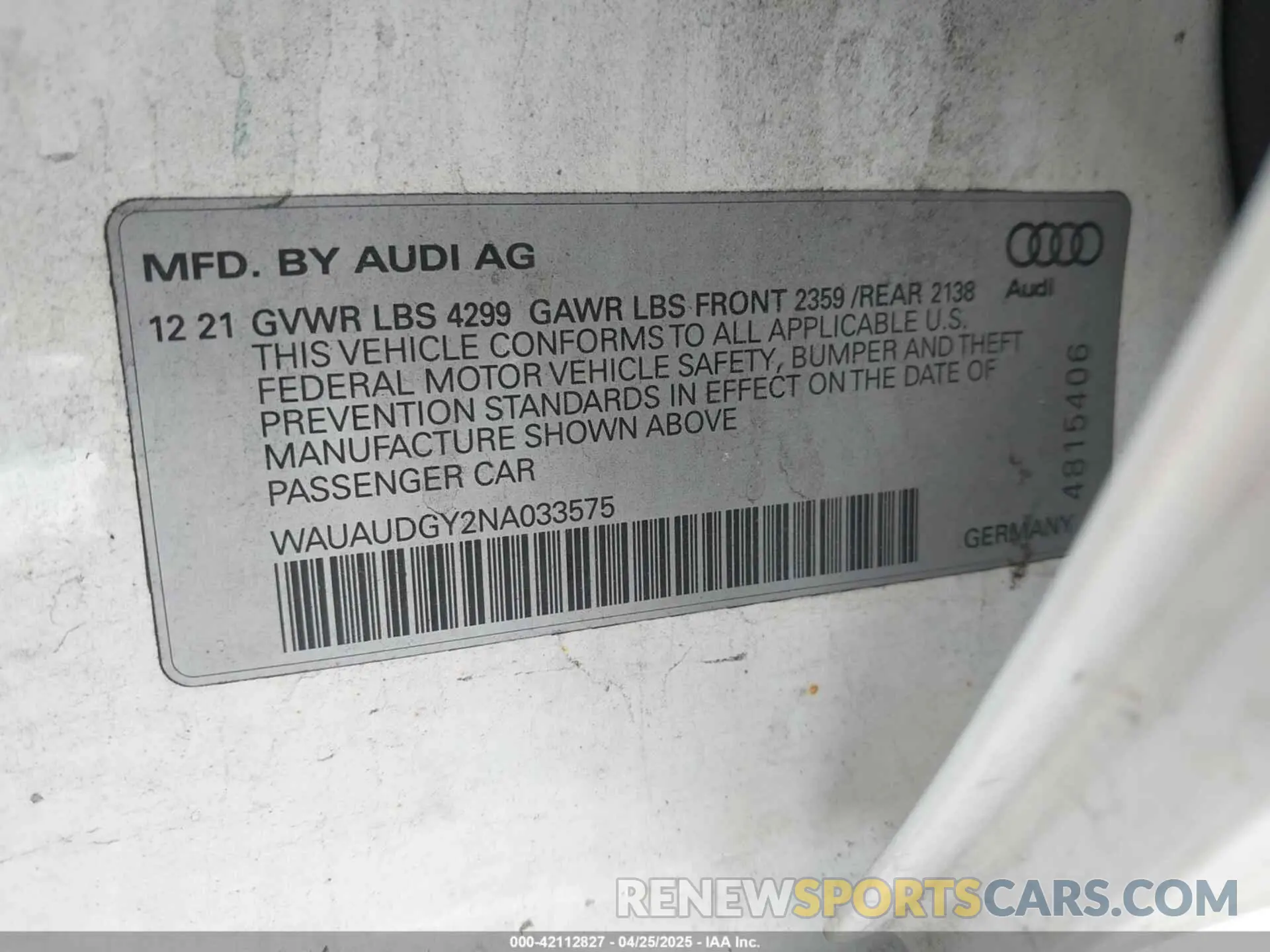 9 Фотография поврежденного автомобиля WAUAUDGY2NA033575 AUDI A3 2022