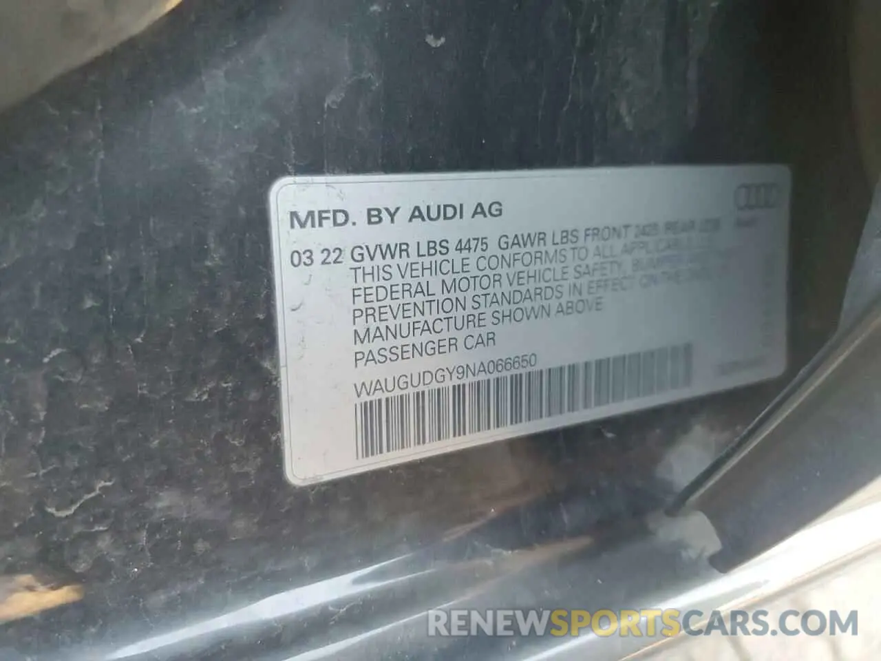 13 Photograph of a damaged car WAUGUDGY9NA066650 AUDI A3 2022