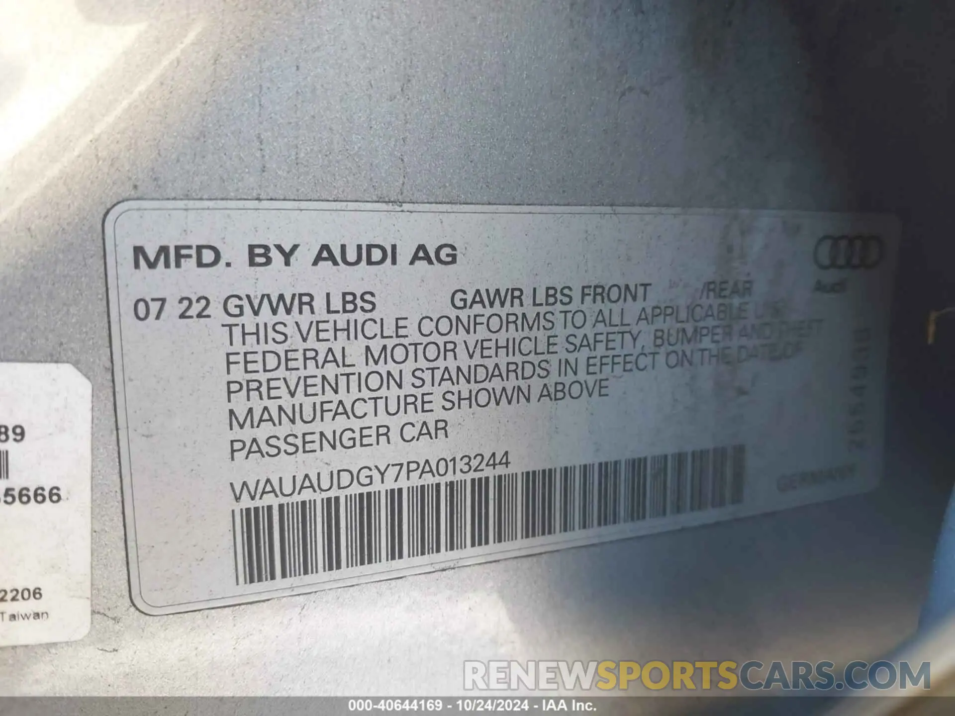 9 Фотография поврежденного автомобиля WAUAUDGY7PA013244 AUDI A3 2023