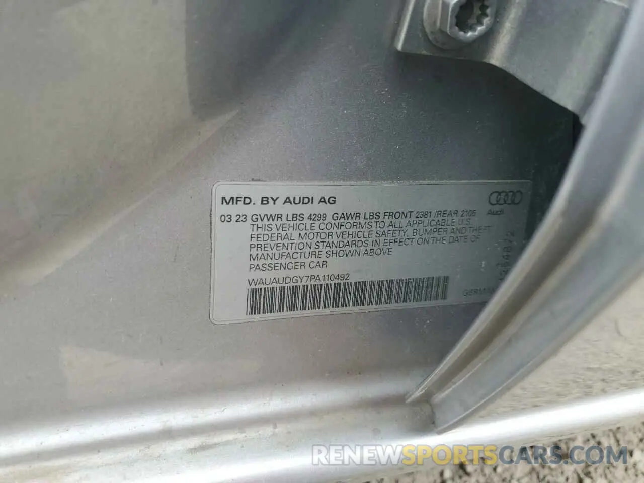 12 Фотография поврежденного автомобиля WAUAUDGY7PA110492 AUDI A3 2023