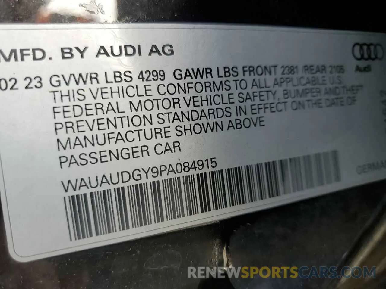 13 Фотография поврежденного автомобиля WAUAUDGY9PA084915 AUDI A3 2023