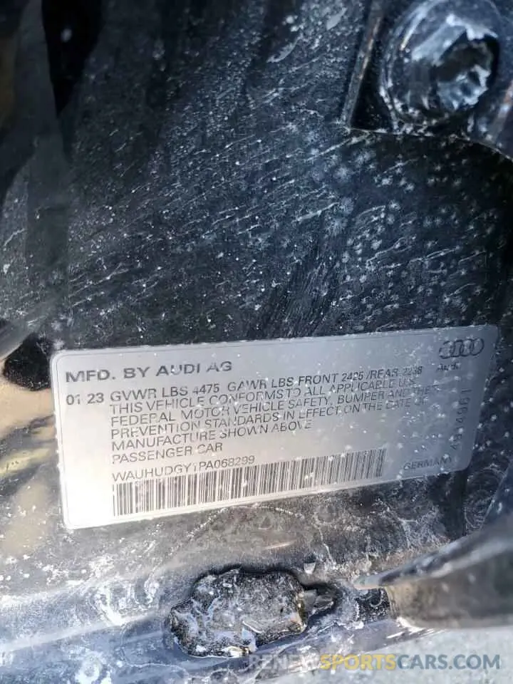12 Фотография поврежденного автомобиля WAUHUDGY1PA068299 AUDI A3 2023