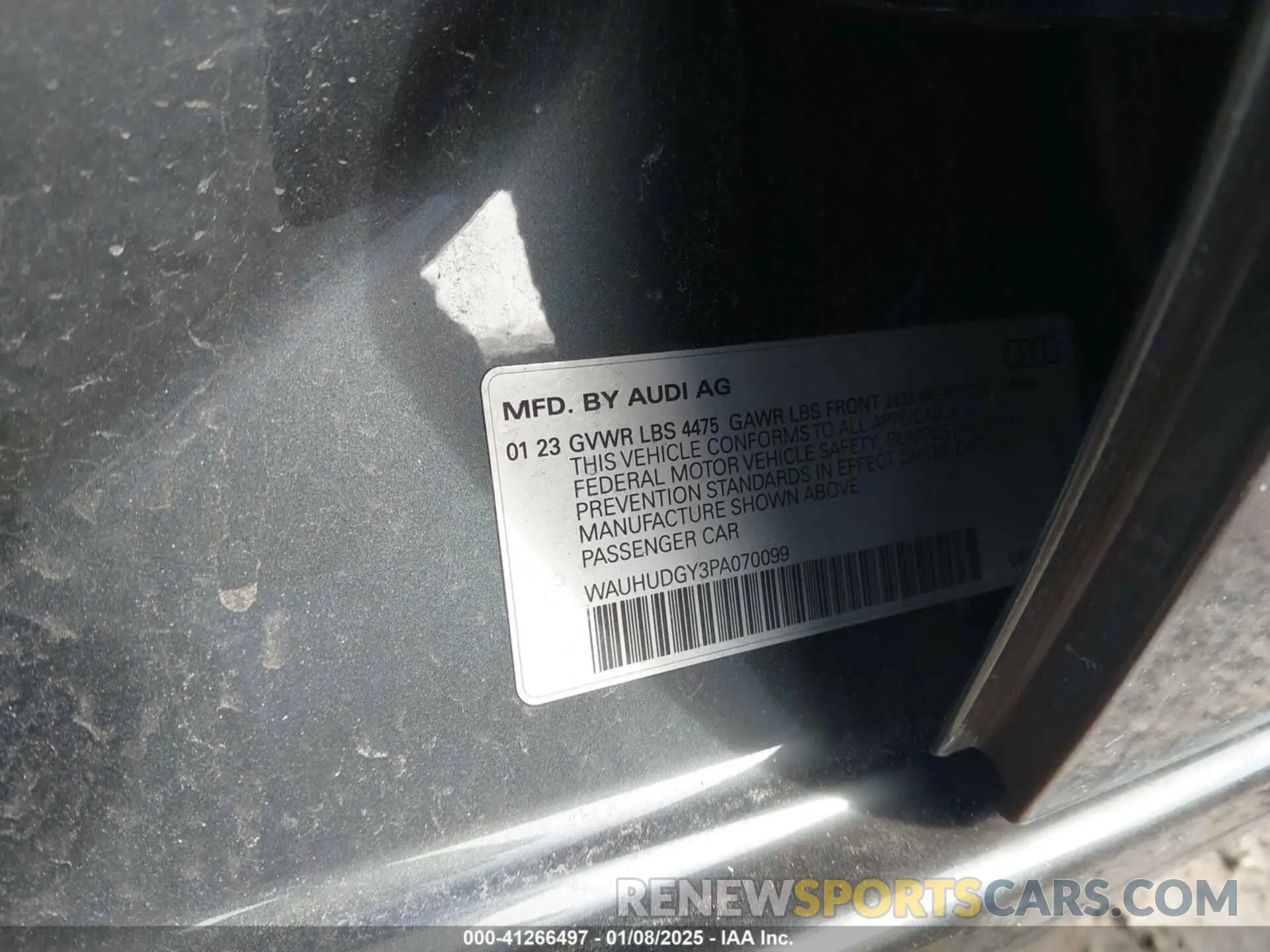 9 Фотография поврежденного автомобиля WAUHUDGY3PA070099 AUDI A3 2023