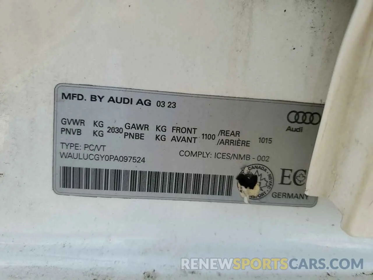 13 Фотография поврежденного автомобиля WAULUCGY0PA097524 AUDI A3 2023
