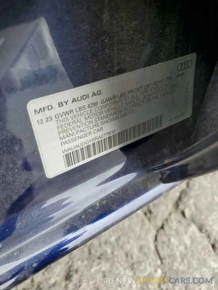 12 Фотография поврежденного автомобиля WAUAUDGY0RA077810 AUDI A3 2024