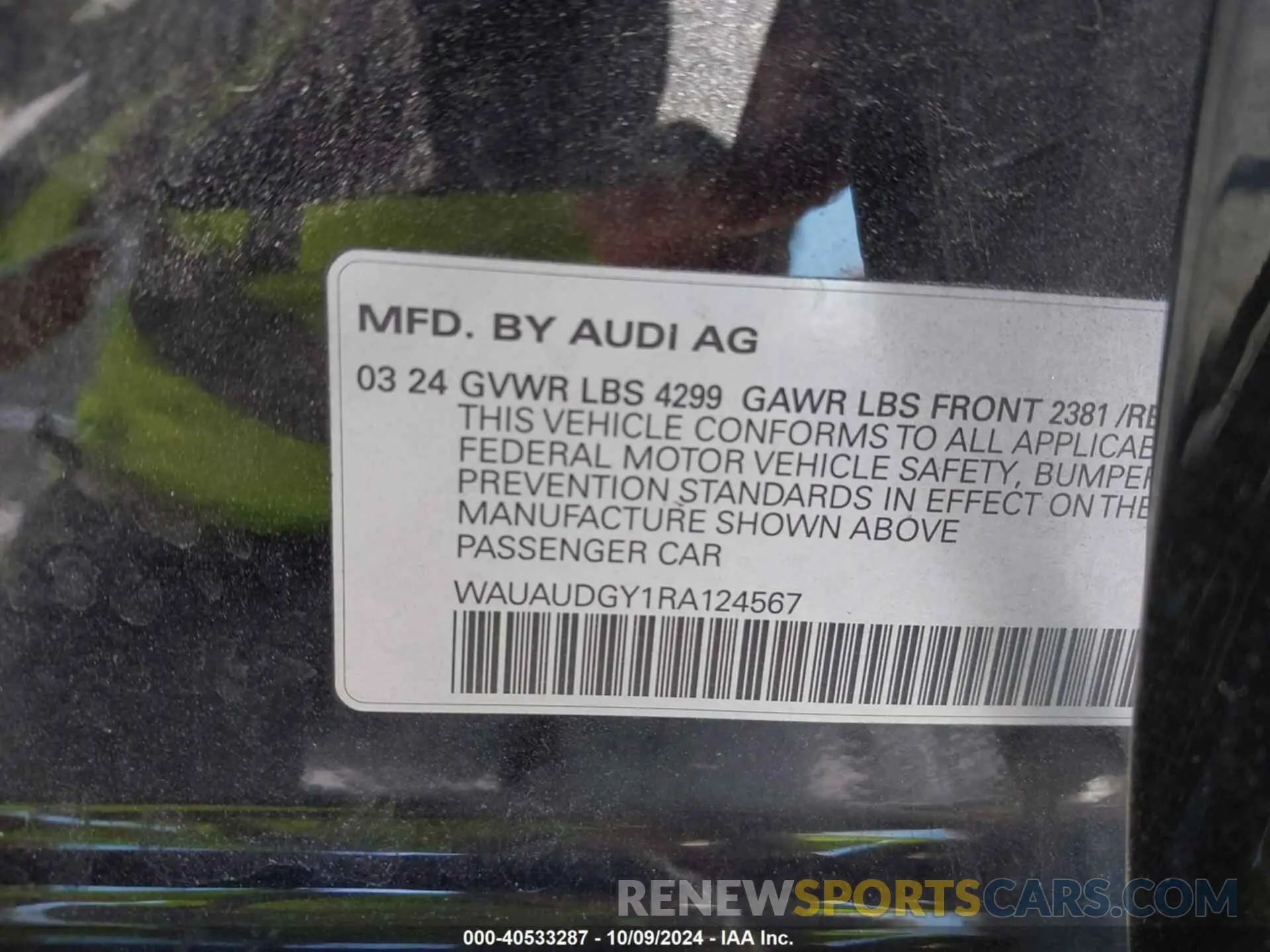 9 Фотография поврежденного автомобиля WAUAUDGY1RA124567 AUDI A3 2024