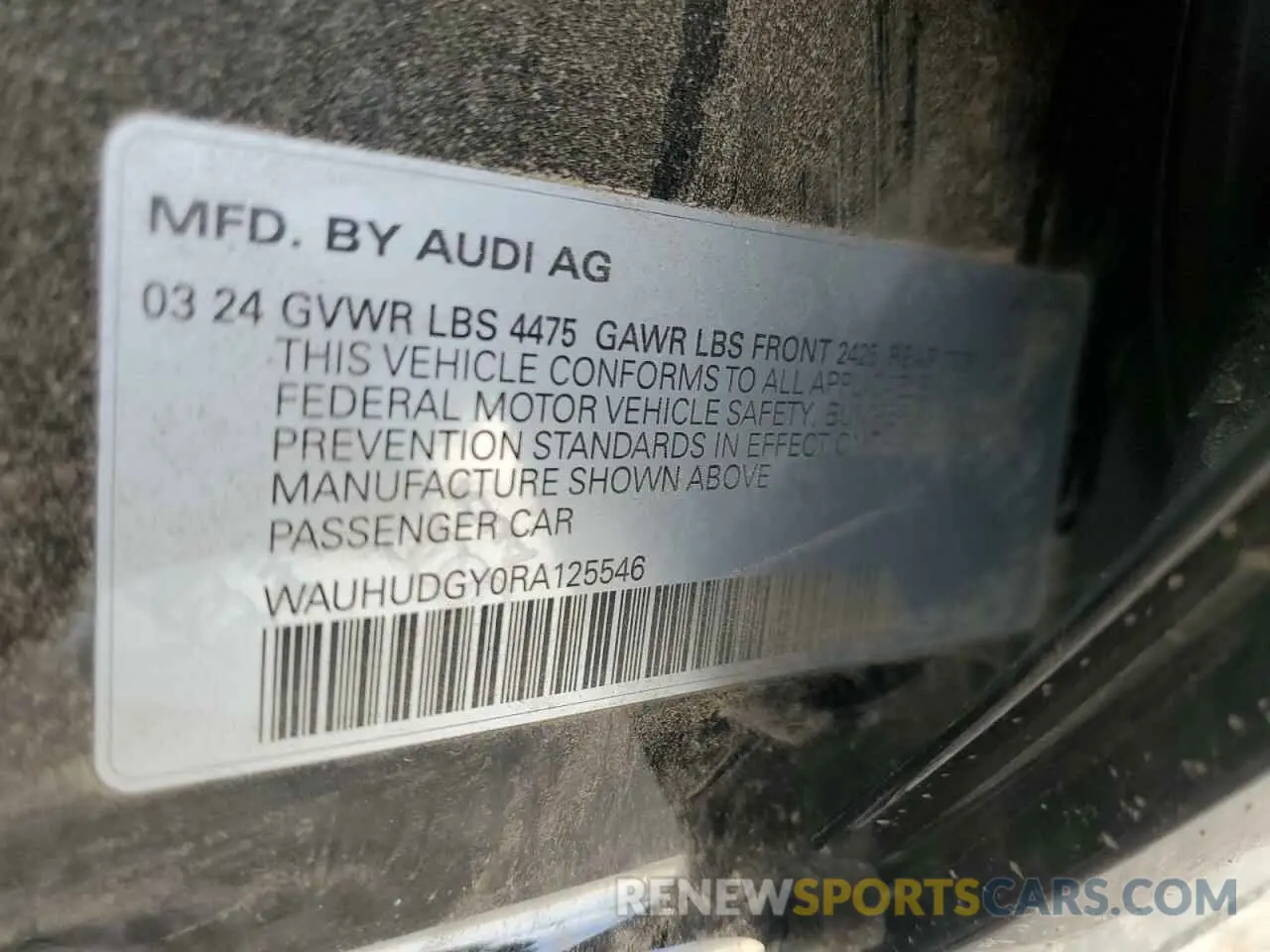 12 Фотография поврежденного автомобиля WAUHUDGY0RA125546 AUDI A3 2024
