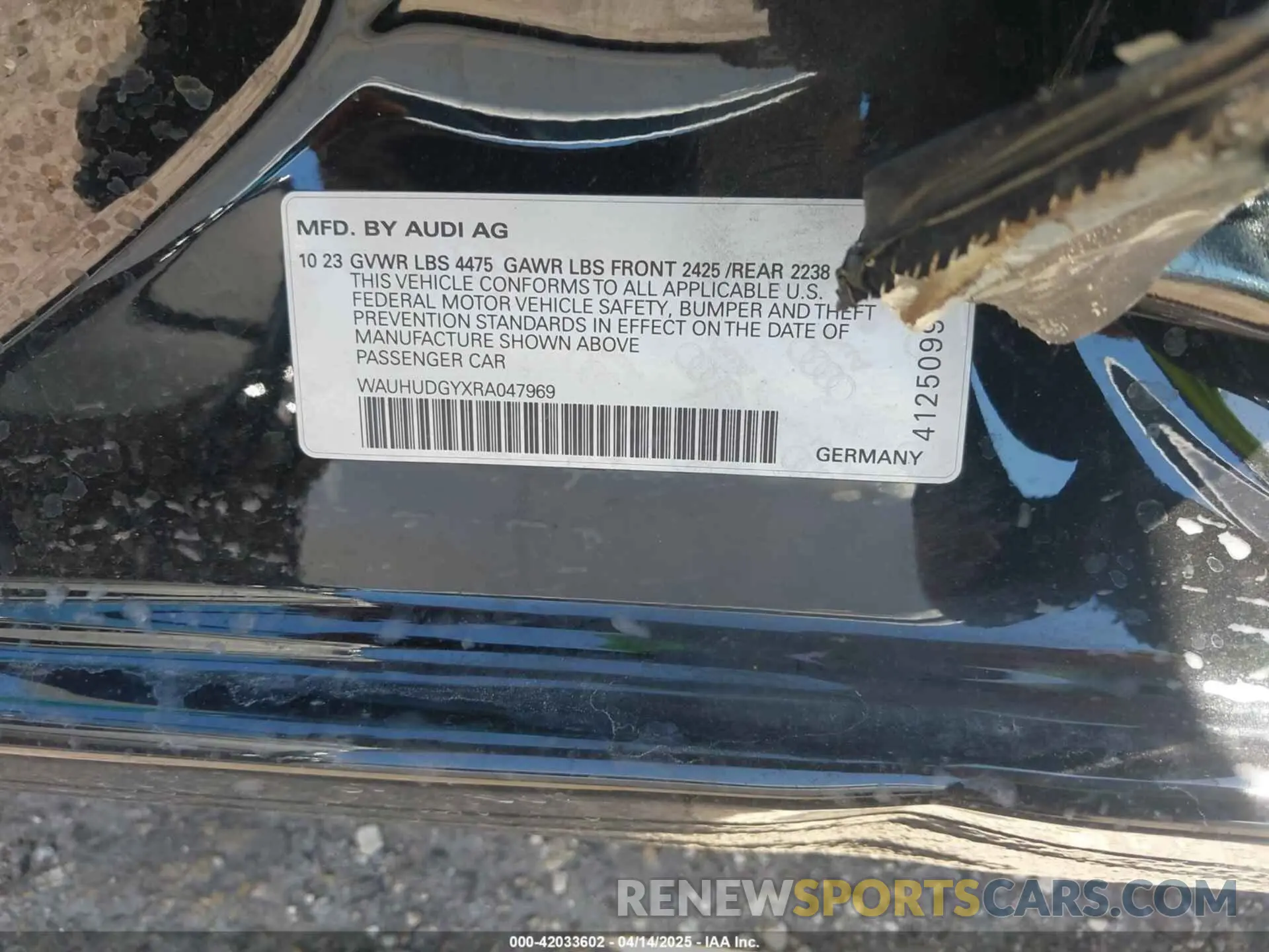 9 Photograph of a damaged car WAUHUDGYXRA047969 AUDI A3 2024