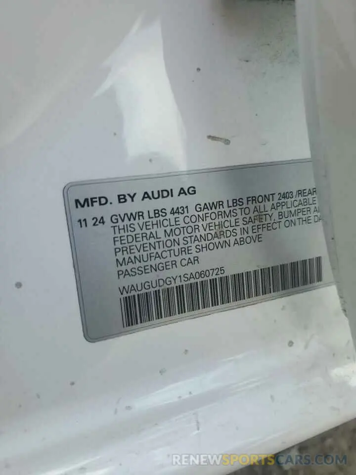 14 Фотография поврежденного автомобиля WAUGUDGY1SA060725 AUDI A3 2025