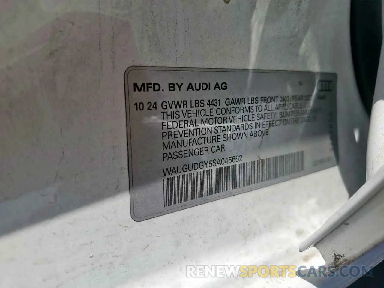 12 Фотография поврежденного автомобиля WAUGUDGY5SA045662 AUDI A3 2025