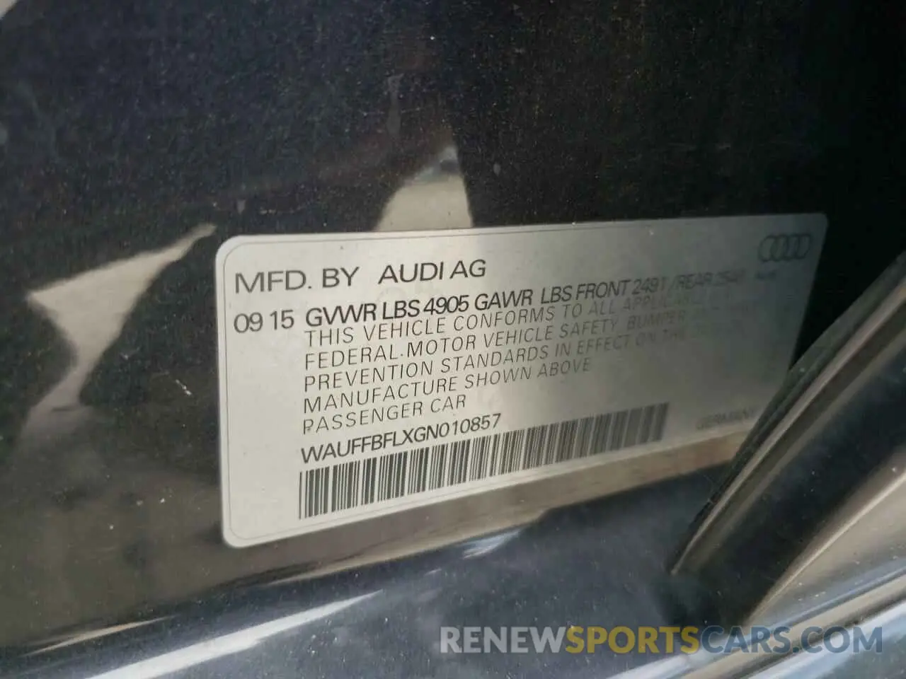 12 Photograph of a damaged car WAUFFBFLXGN010857 AUDI A4 2016